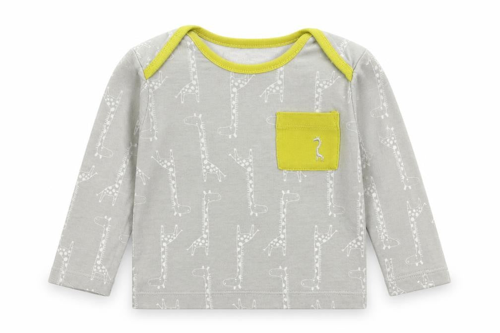 Front view of Homegrown Baby Grey Basic T-Shirt, size 9-12, Months