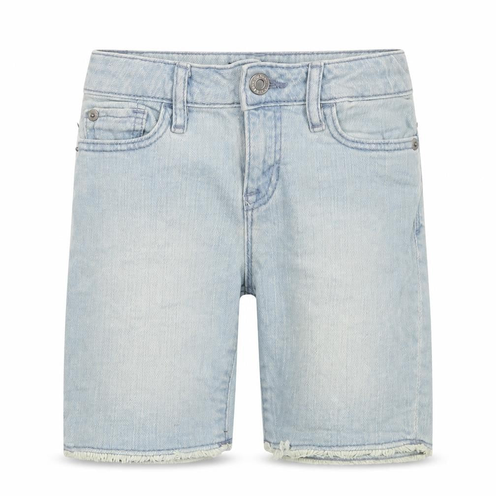 Front view of Gap boys’ blue chino shorts, size 5, years