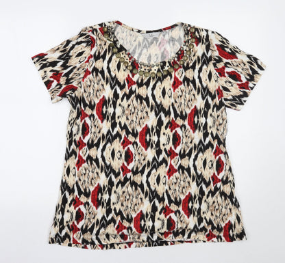 Isle Mens Black Animal Print   T-Shirt Size 18