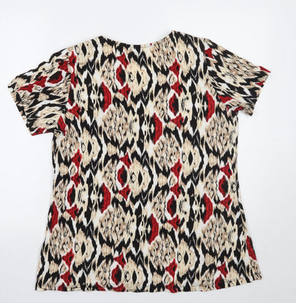 Isle Mens Black Animal Print   T-Shirt Size 18