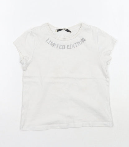 George Girls White   Basic T-Shirt Size 4-5 Years  - Limited Edition