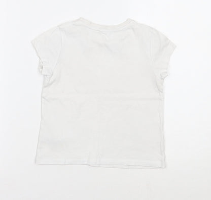George Girls White   Basic T-Shirt Size 4-5 Years  - Limited Edition
