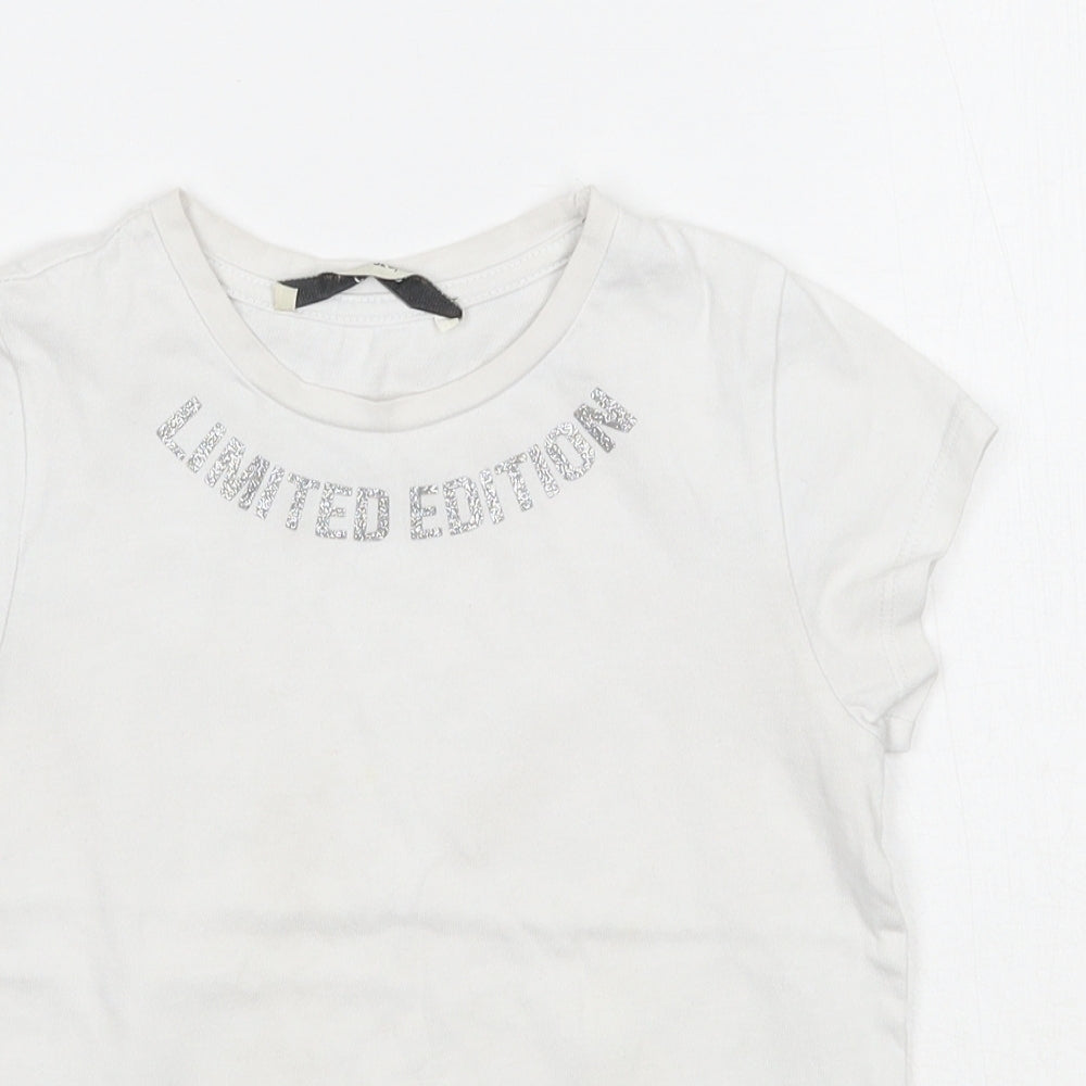 George Girls White   Basic T-Shirt Size 4-5 Years  - Limited Edition