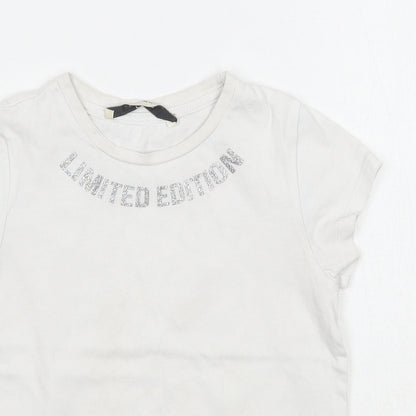 George Girls White   Basic T-Shirt Size 4-5 Years  - Limited Edition