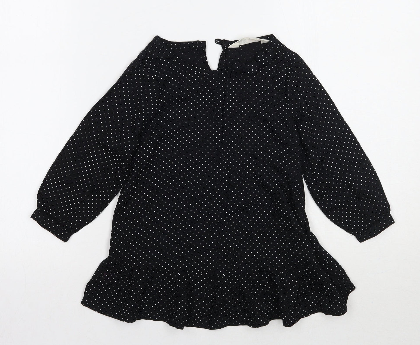 H&M Girls Black Polka Dot  Basic Blouse Size 2 Years