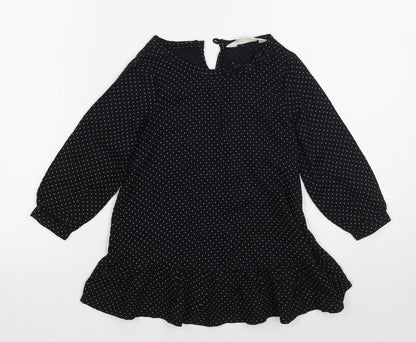 H&M Girls Black Polka Dot  Basic Blouse Size 2 Years