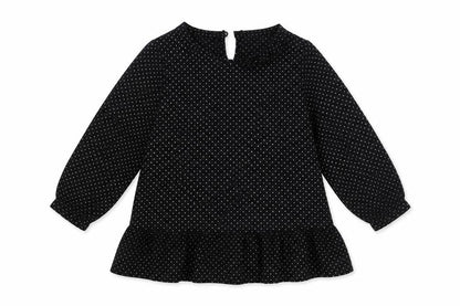 Front view of H&M girls’ black polka dot basic blouse, size 2, years