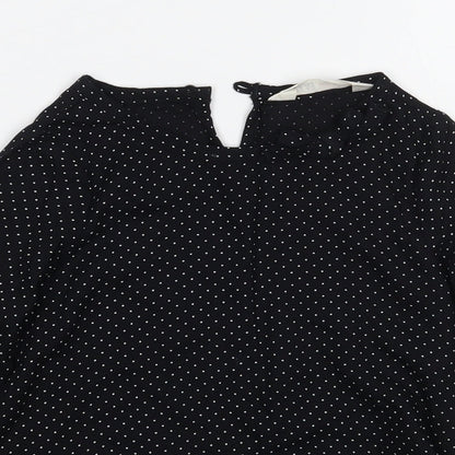H&M Girls Black Polka Dot  Basic Blouse Size 2 Years