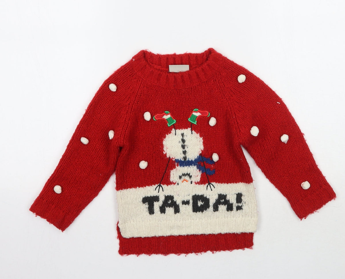 Additional front view of Next girls’ red polka dot jumper, size 3, years