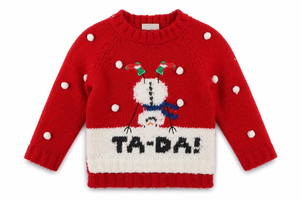 Front view of Next girls’ red polka dot jumper, size 3, years