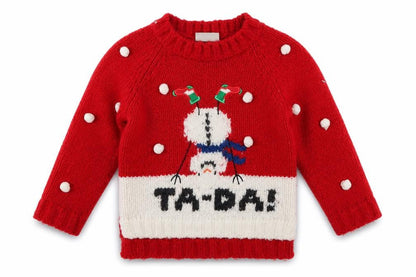Front view of Next girls’ red polka dot jumper, size 3, years