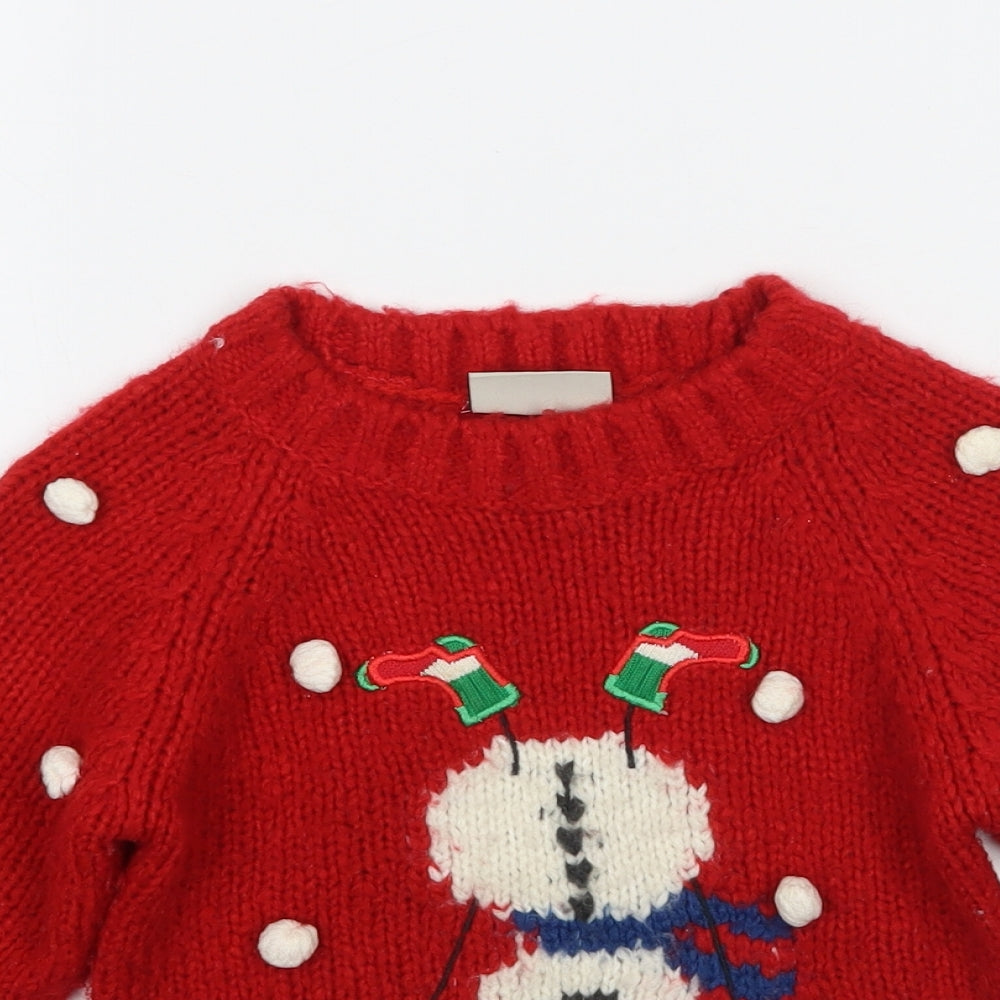 Close-up detail of Next girls’ red polka dot jumper, size 3, years