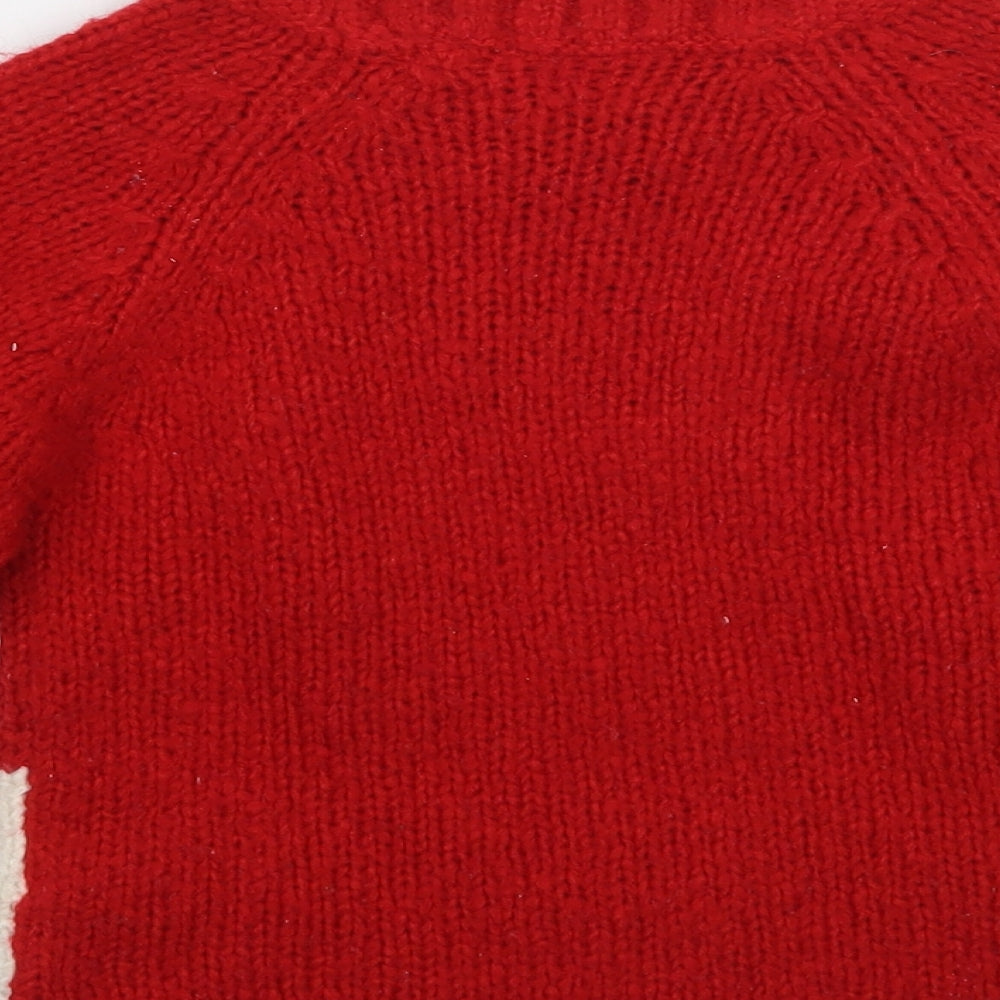 Brand and care label for Next girls’ red polka dot jumper, size 3, years