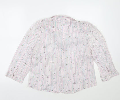 Womens UK Size M Monsoon White Basic Button-Up