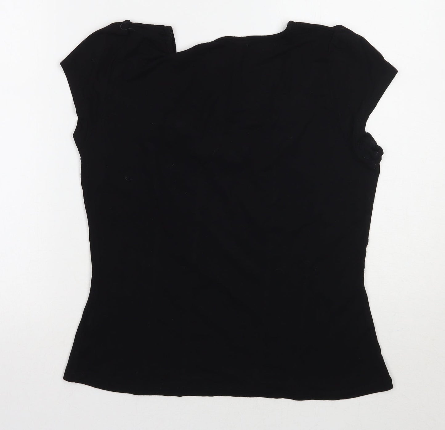 Womens UK Size 12 david emanuel Black Basic T-Shirt