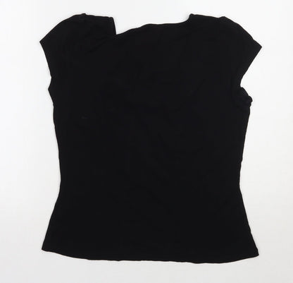 Womens UK Size 12 david emanuel Black Basic T-Shirt