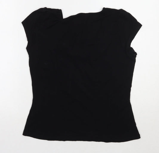 Womens UK Size 12 david emanuel Black Basic T-Shirt