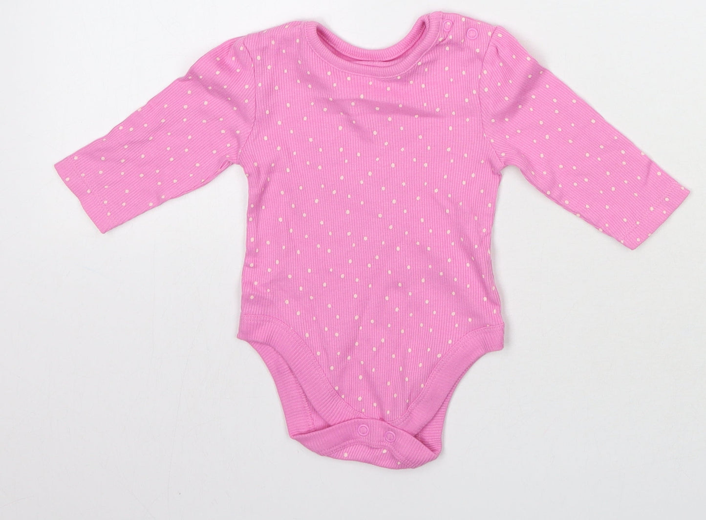 George Girls Pink Polka Dot  Babygrow One-Piece Size 0-3 Months
