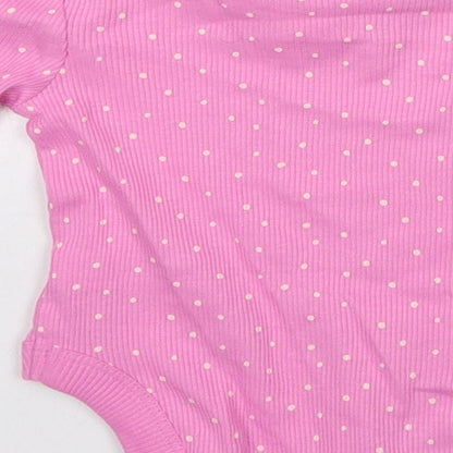 George Girls Pink Polka Dot  Babygrow One-Piece Size 0-3 Months