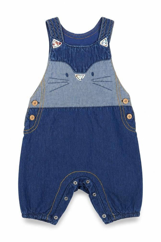 Front view of Next girls’ blue romper one-piece, size 3-6, months