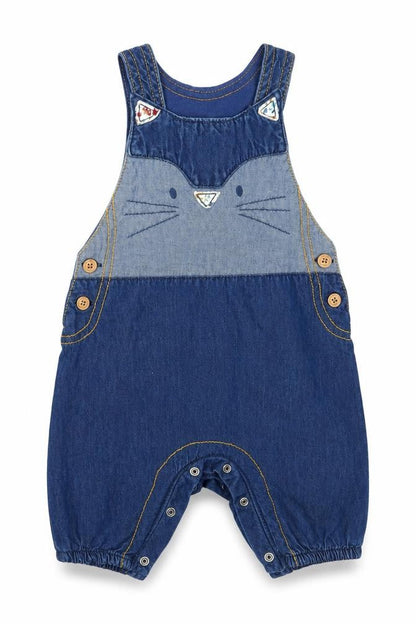 Front view of Next girls’ blue romper one-piece, size 3-6, months