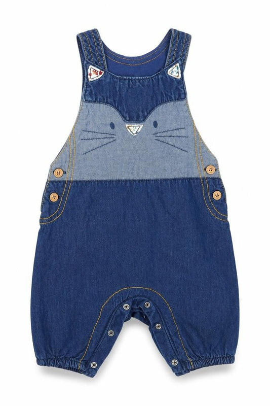 Front view of Next girls’ blue romper one-piece, size 3-6, months