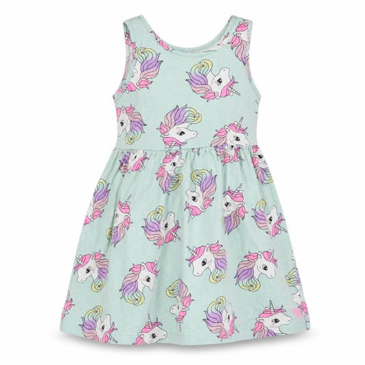H&M Girls Green Animal Print  A-Line  Size 3 Years