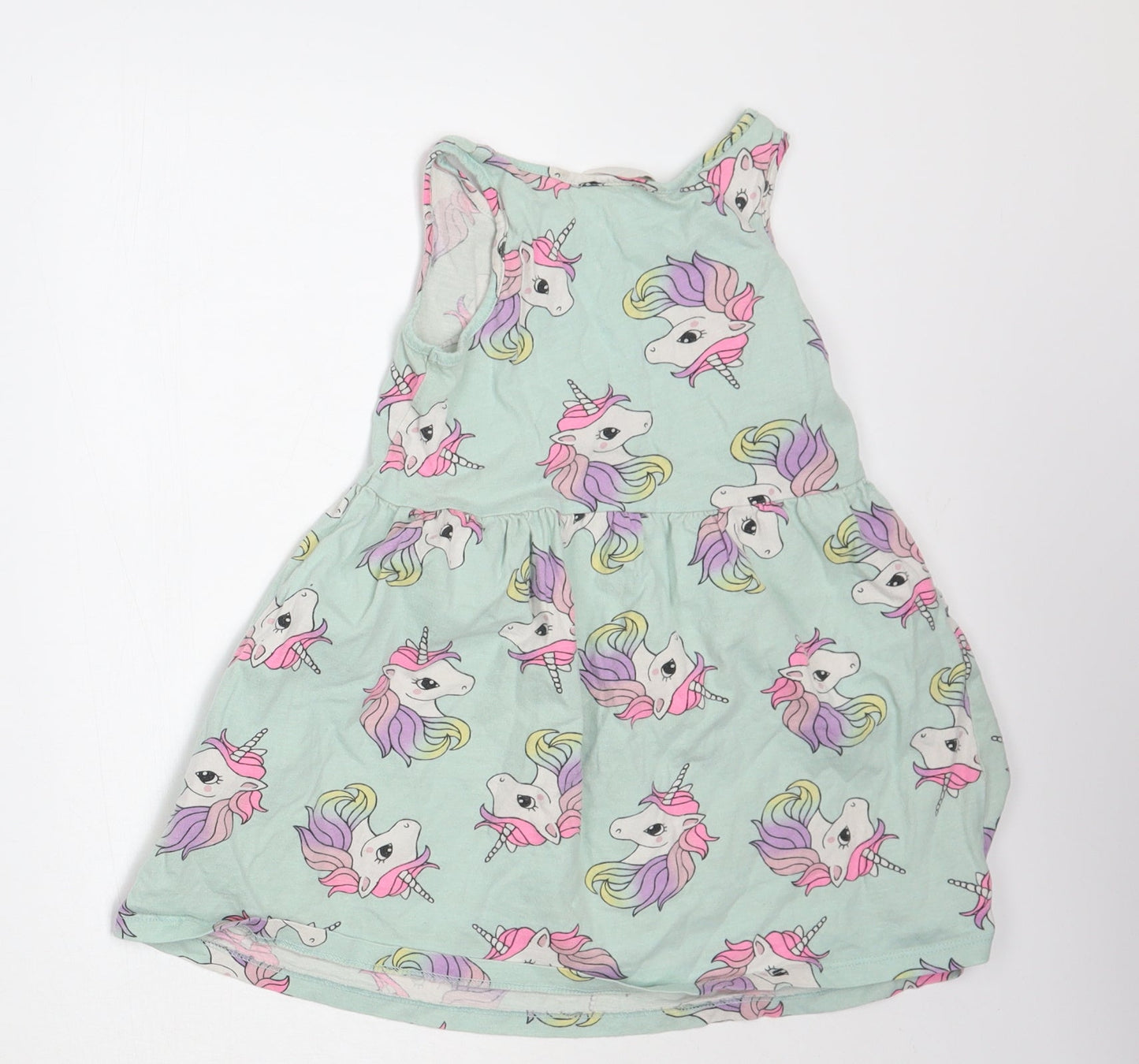 H&M Girls Green Animal Print  A-Line  Size 3 Years