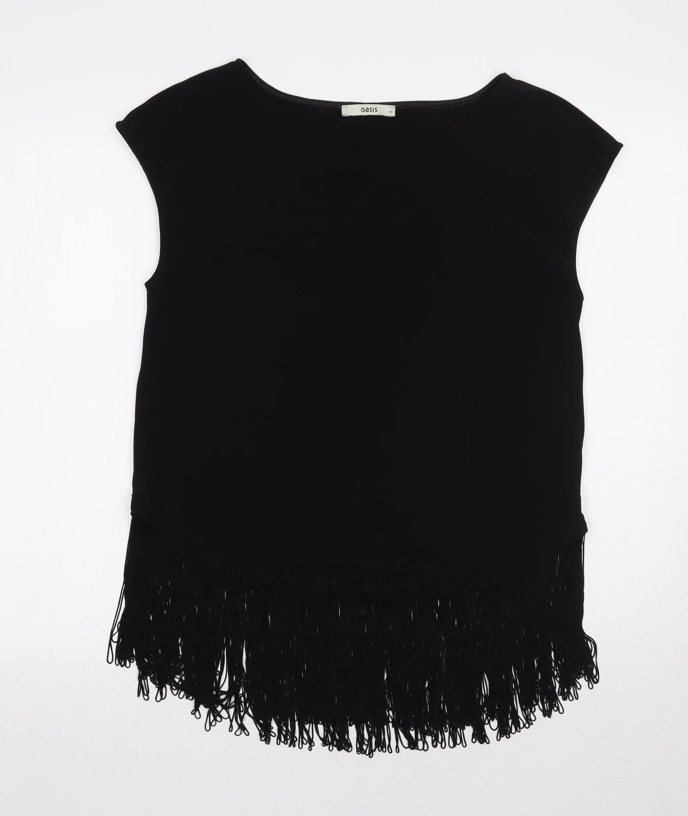 Womens UK Size M Oasis Black Basic T-Shirt