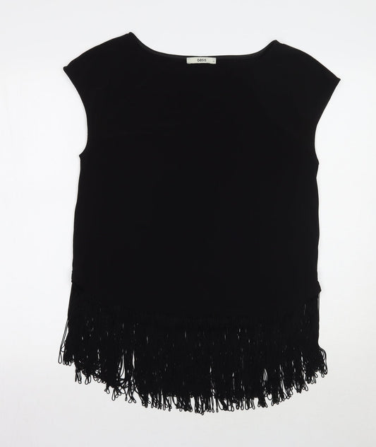 Womens UK Size M Oasis Black Basic T-Shirt