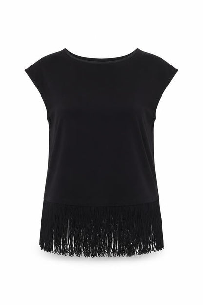 Womens UK Size M Oasis Black Basic T-Shirt