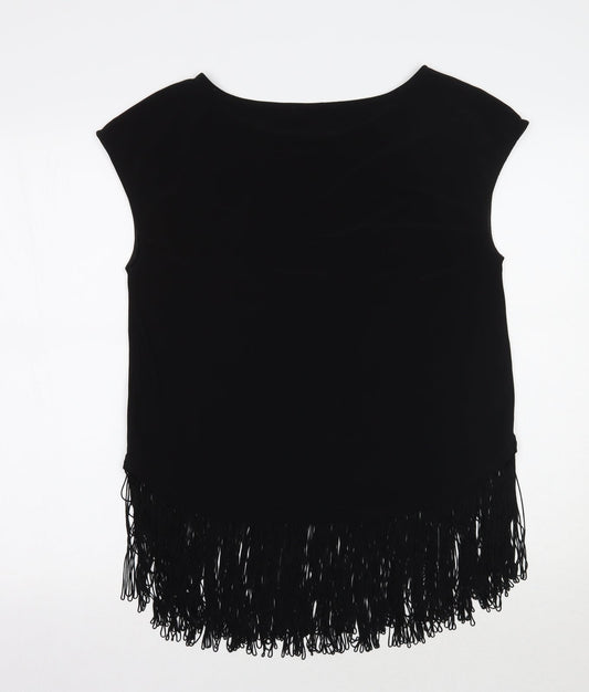 Womens UK Size M Oasis Black Basic T-Shirt