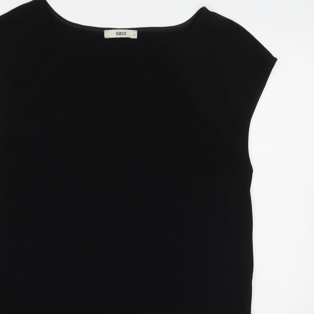 Womens UK Size M Oasis Black Basic T-Shirt