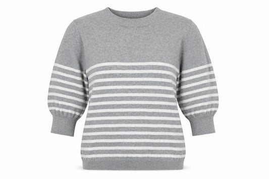 Atmosphere Womens Grey Striped Knit Pullover Jumper Size 8