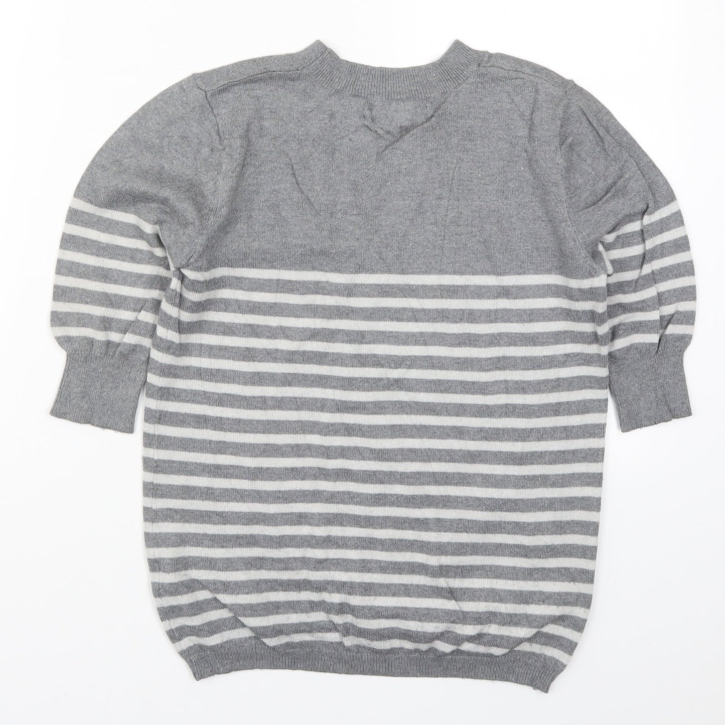 Atmosphere Womens Grey Striped Knit Pullover Jumper Size 8