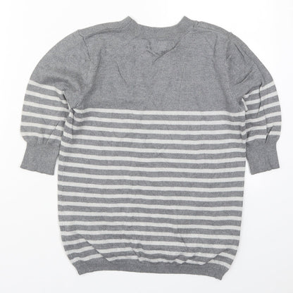 Atmosphere Womens Grey Striped Knit Pullover Jumper Size 8