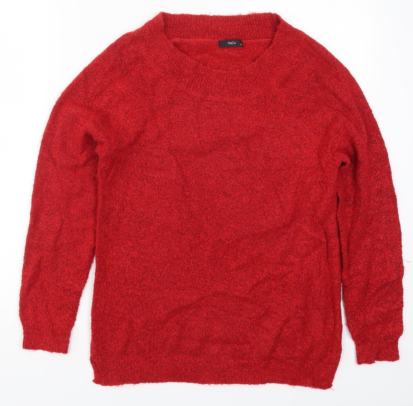 Womens UK Size 14 M&Co Red Pullover Jumper