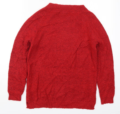 Womens UK Size 14 M&Co Red Pullover Jumper