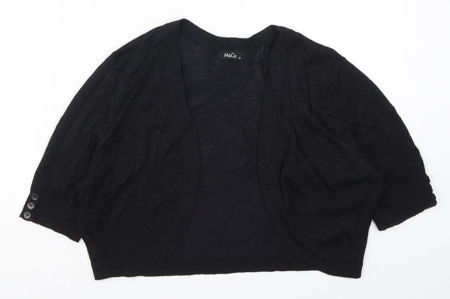 Womens UK Size M M&Co Black Cardigan Jumper