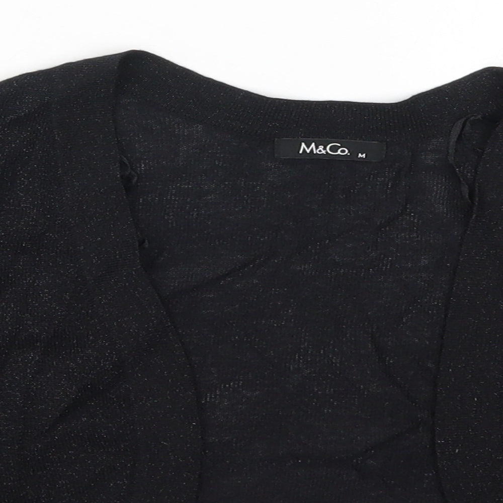 Womens UK Size M M&Co Black Cardigan Jumper