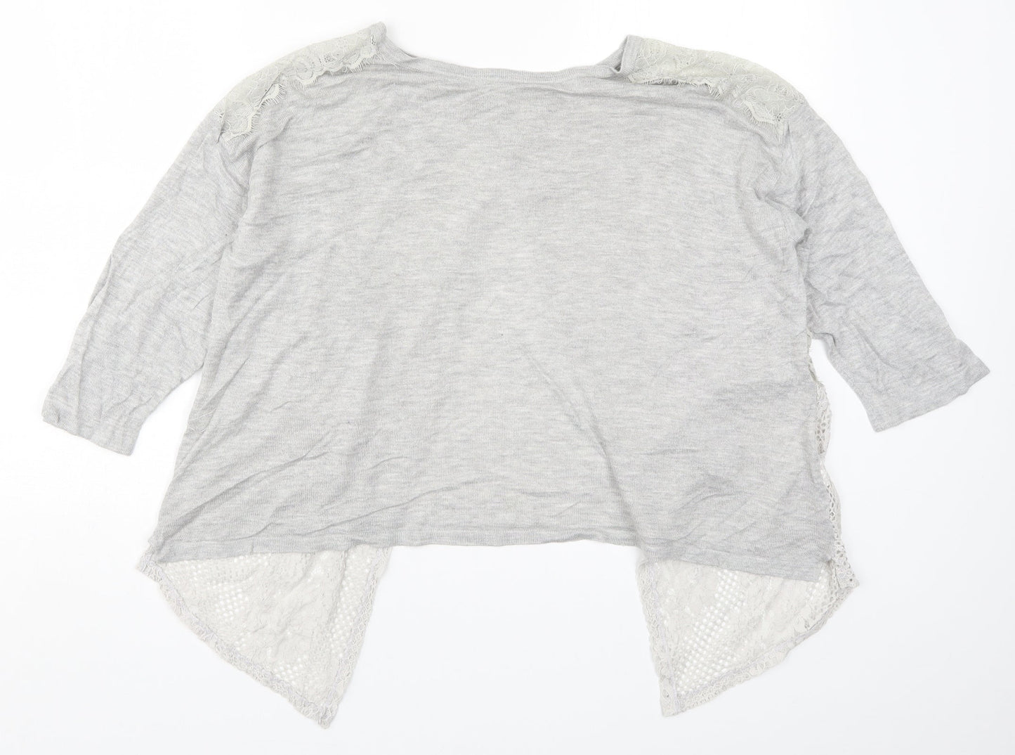 Womens UK Size 10 River Island Grey Basic T-Shirt