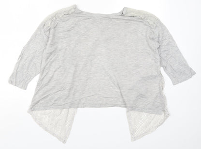 Womens UK Size 10 River Island Grey Basic T-Shirt