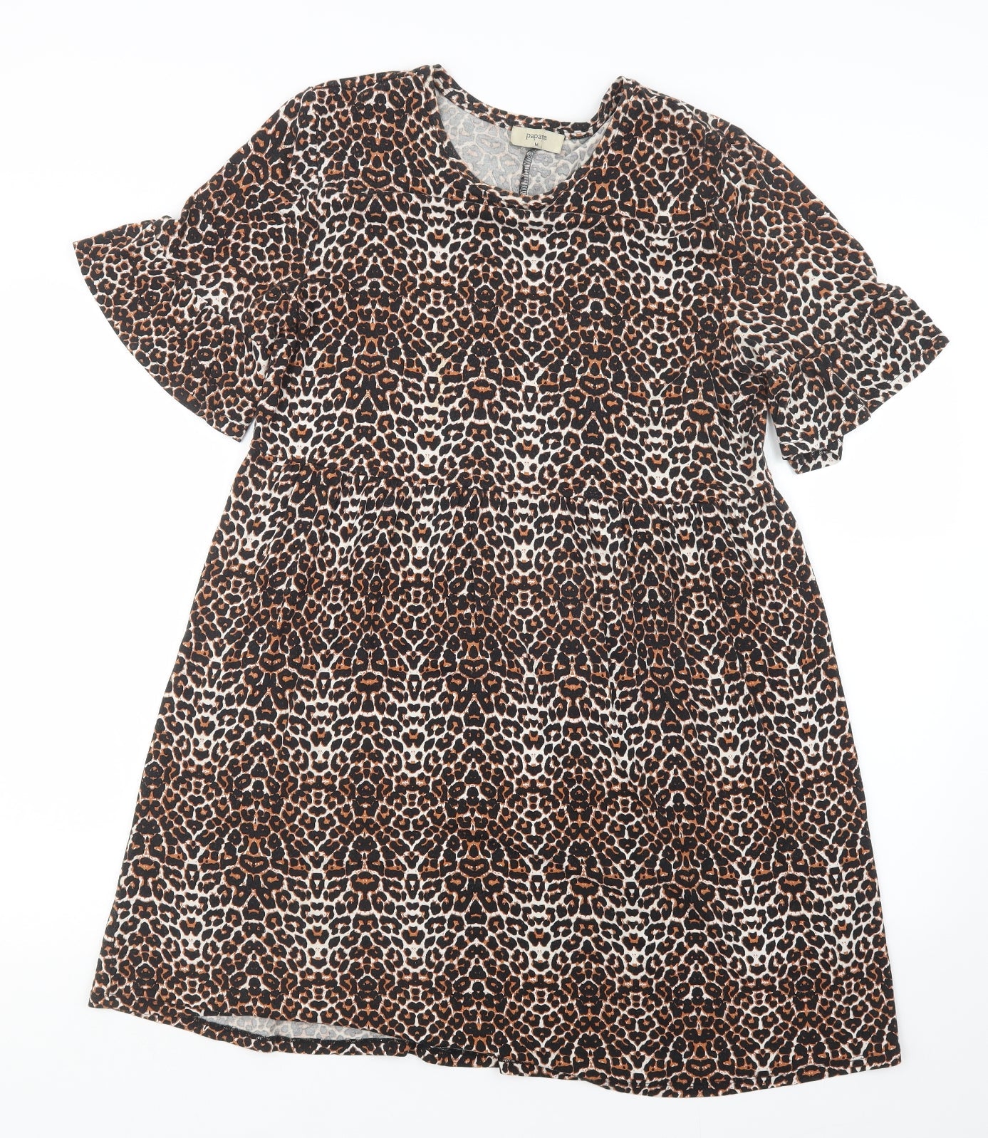 Papaya Womens Brown Animal Print  T-Shirt Dress  Size M