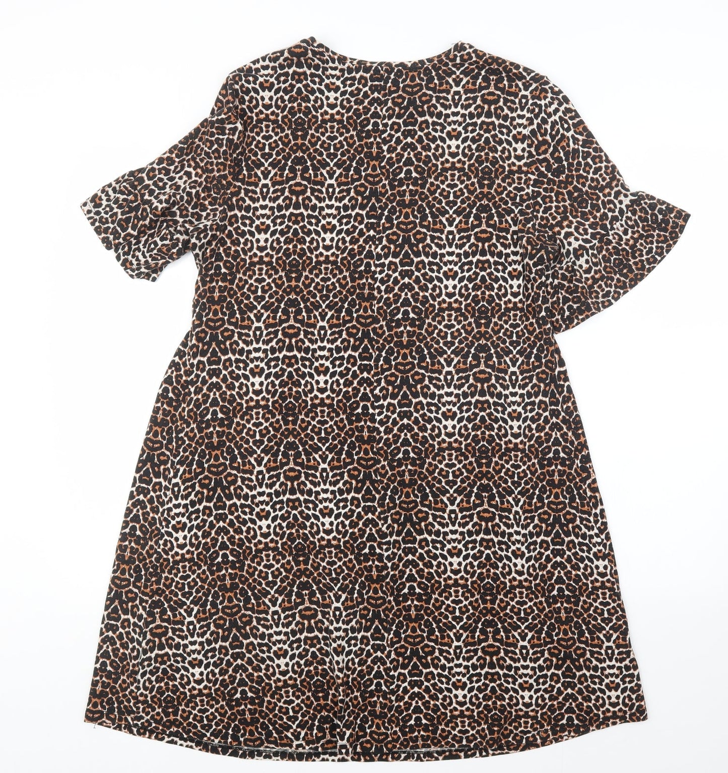 Papaya Womens Brown Animal Print  T-Shirt Dress  Size M