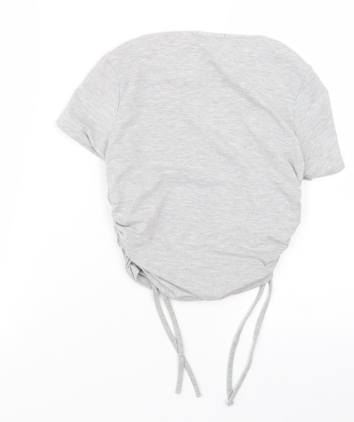 Womens UK Size S PRETTYLITTLETHING Grey Cropped T-Shirt