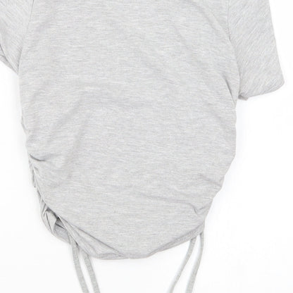 Womens UK Size S PRETTYLITTLETHING Grey Cropped T-Shirt