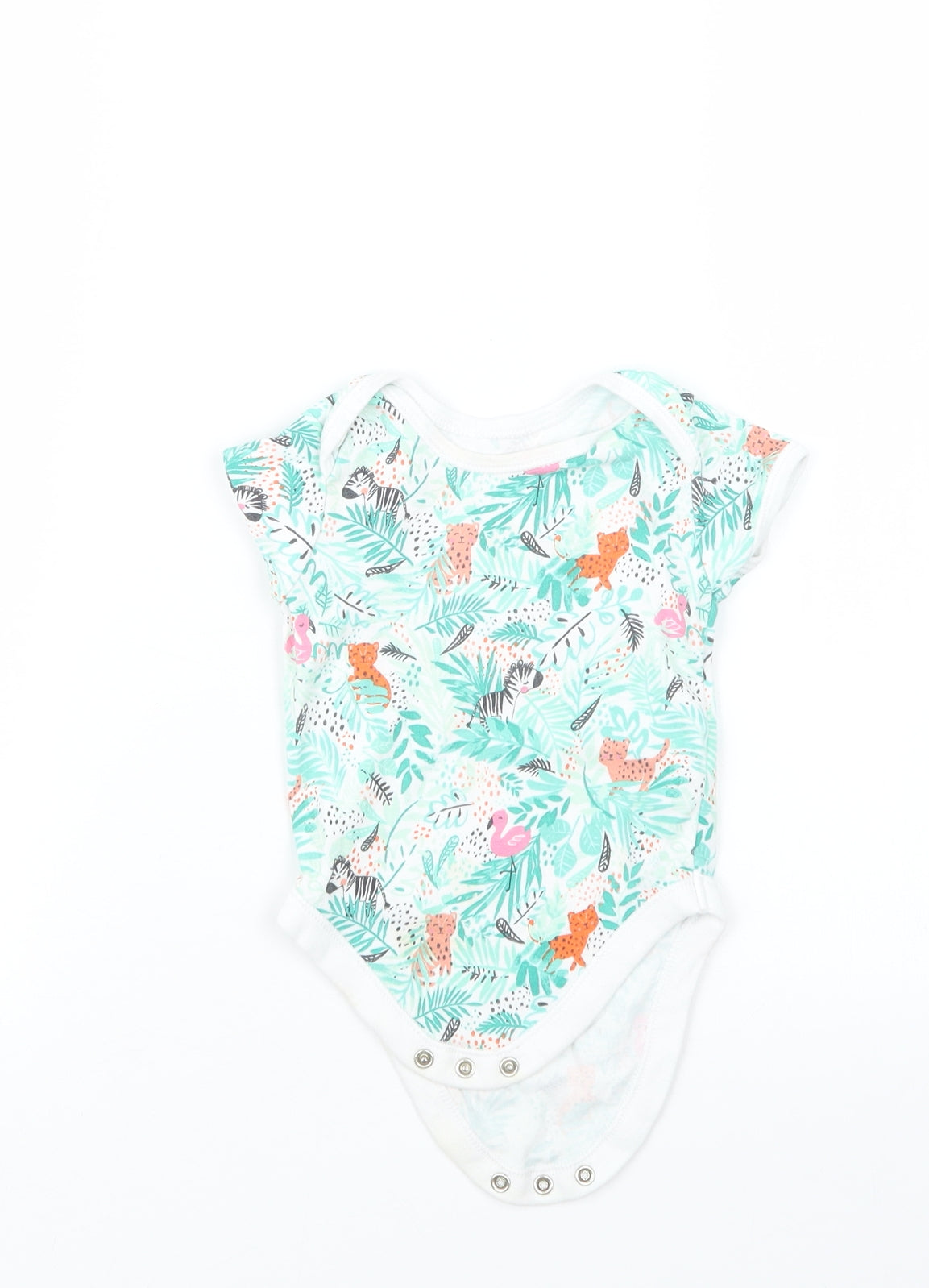 George Girls Green Geometric  Babygrow One-Piece Size 9-12 Months