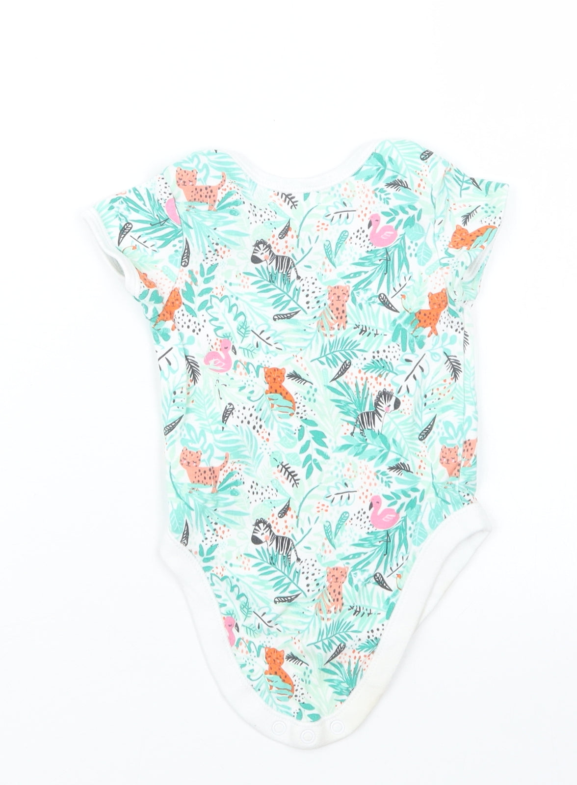 George Girls Green Geometric  Babygrow One-Piece Size 9-12 Months