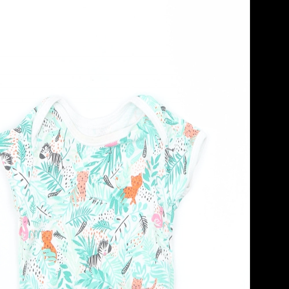 George Girls Green Geometric  Babygrow One-Piece Size 9-12 Months