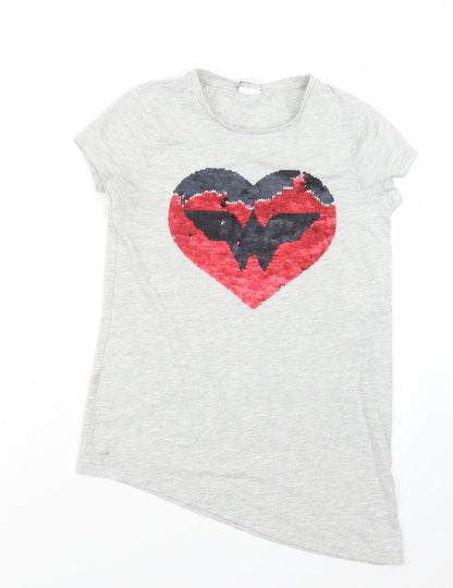 George Girls Grey   Basic T-Shirt Size 11-12 Years  - Wonder Woman